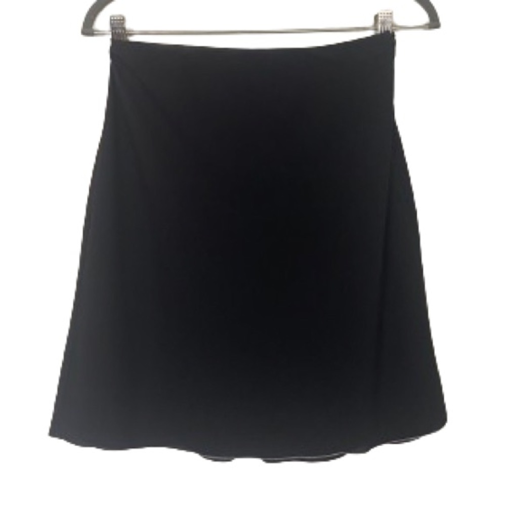 Vintage Loft Black Silky Layered Skirt with Lavender Hem Stitch Sz‎ 2P